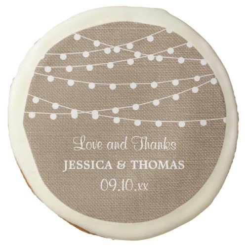 The Rustic Burlap String Lights Wedding Collection Sugar Cookie