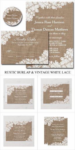 The Rustic Burlap & Vintage White Lace Collection
