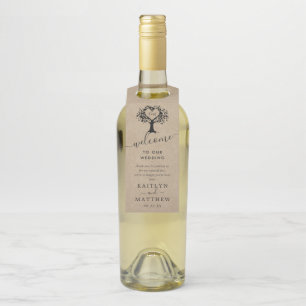 The Rustic Heart Tree Wedding Collection Bottle Hanger Tag
