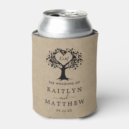 The Rustic Heart Tree Wedding Collection Can Cooler