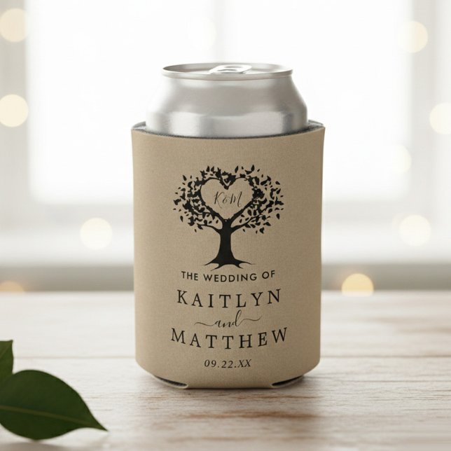 The Rustic Heart Tree Wedding Collection Can Cooler (Creator Uploaded)