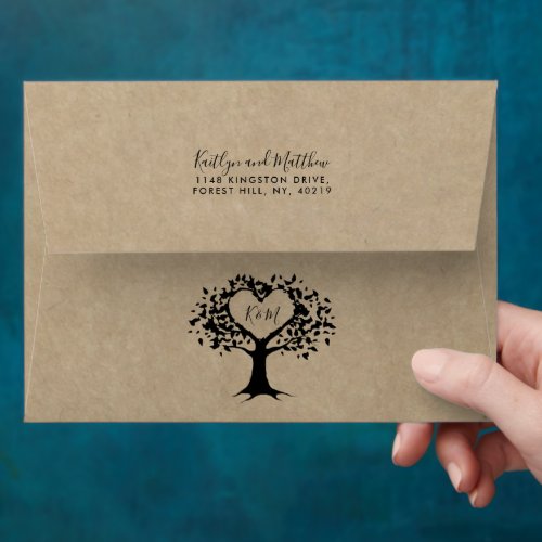 The Rustic Heart Tree Wedding Collection Envelope