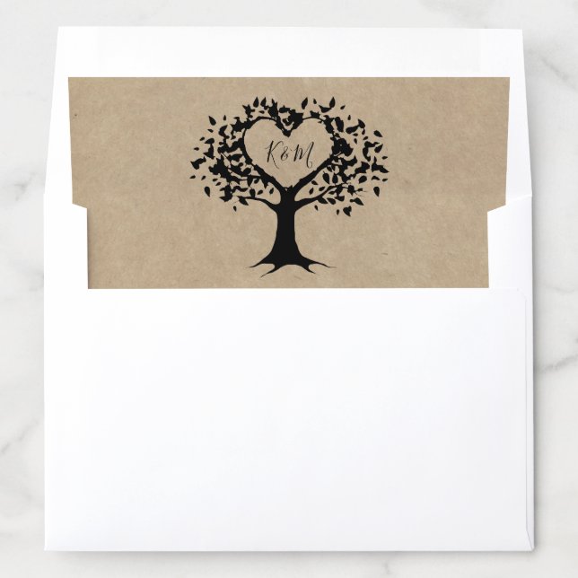 The Rustic Heart Tree Wedding Collection Envelope Liner (In Envelope)