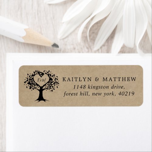 The Rustic Heart Tree Wedding Collection Label