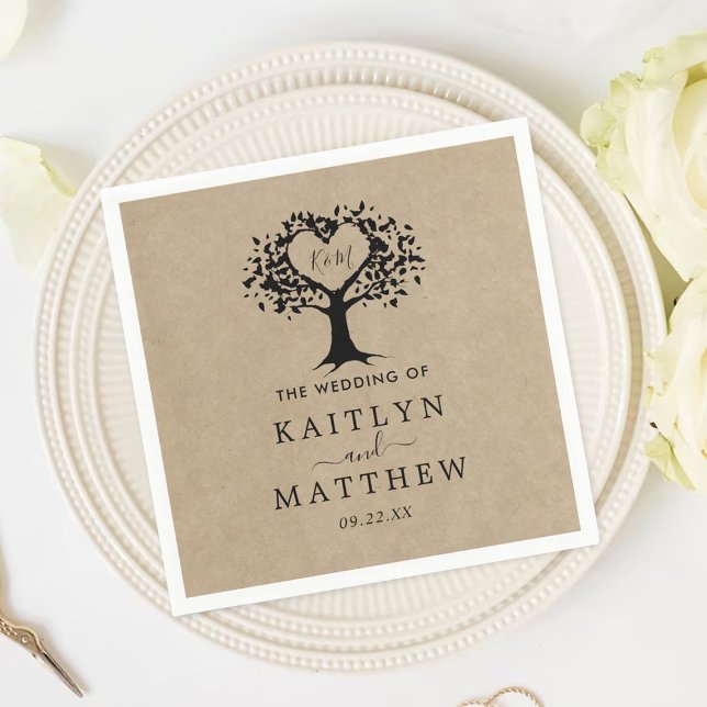 The Rustic Heart Tree Wedding Collection Napkins (Creator Uploaded)