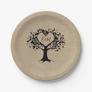 The Rustic Heart Tree Wedding Collection Paper Plates