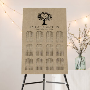 The Rustic Heart Tree Wedding Collection Seating Foam Board