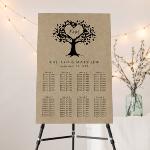 The Rustic Heart Tree Wedding Collection Seating Foam Board