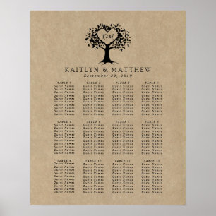 The Rustic Heart Tree Wedding Collection Seating Poster