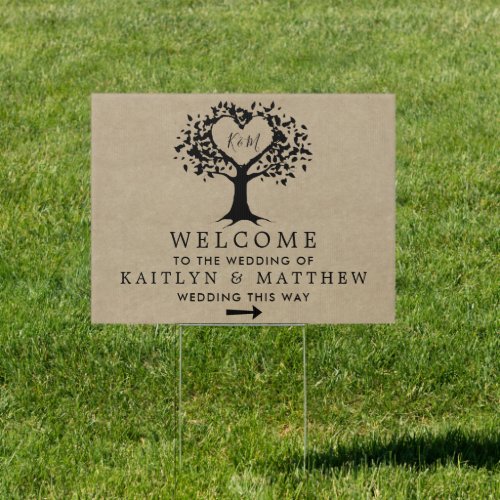 The Rustic Heart Tree Wedding Collection Sign