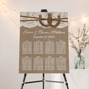 The Rustic Horseshe Wedding Collection Seating Foam Board