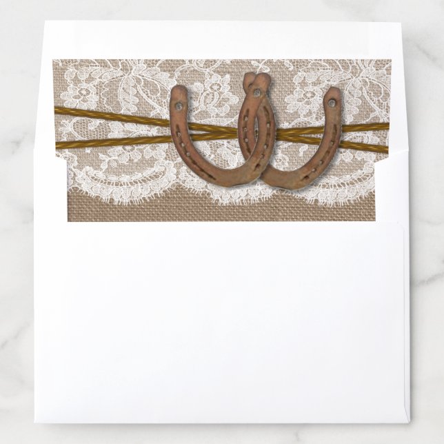 The Rustic Horseshoe Wedding Collection Envelope Liner (In Envelope)