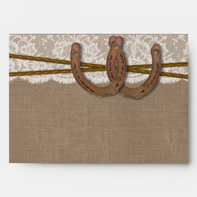 The Rustic Horseshoe Wedding Collection Envelopes (Front)