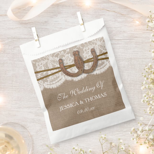 The Rustic Horseshoe Wedding Collection Favor Bag (Clipped)