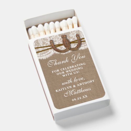 The Rustic Horseshoe Wedding Collection Matchboxes