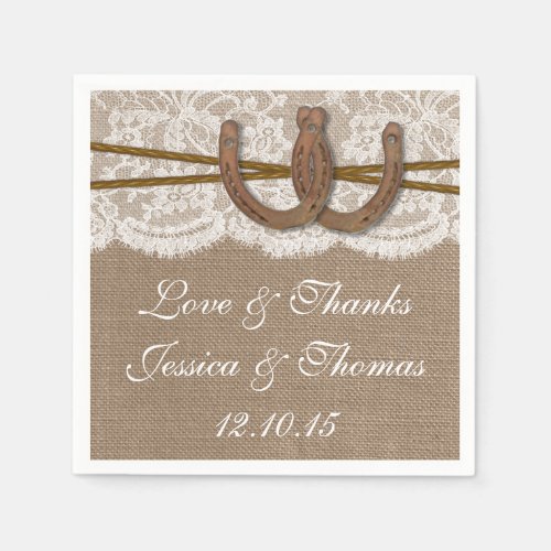 The Rustic Horseshoe Wedding Collection Paper Napkins