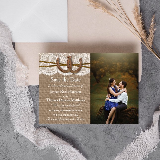 The Rustic Horseshoe Wedding Collection Photo Save The Date (Creator Uploaded)