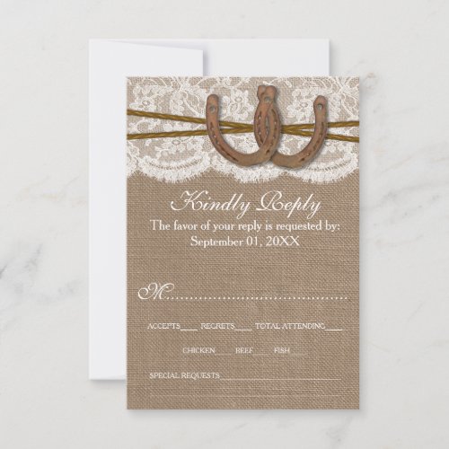 The Rustic Horseshoe Wedding Collection RSVP Card