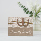 The Rustic Horseshoe Wedding Collection RSVP Invitation Postcard (Standing Front)