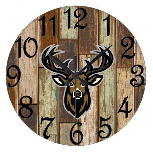 The Rustic Hunter  Large Clock