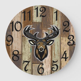 The Rustic Hunter  Large Clock
