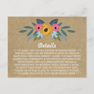 The Rustic Kraft Floral Wreath Wedding Collection Enclosure Card