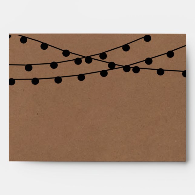 The Rustic Kraft String Lights Wedding Collection Envelope (Front)
