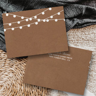 The Rustic Kraft String Lights Wedding Collection Envelope
