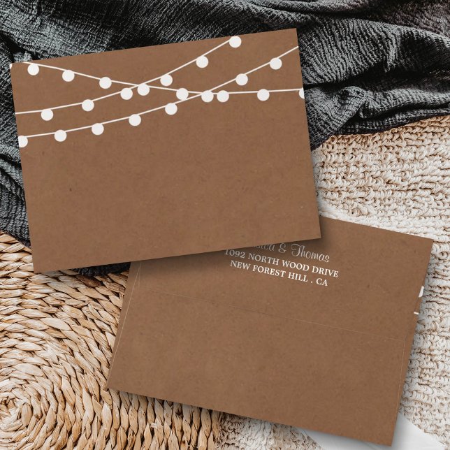 The Rustic Kraft String Lights Wedding Collection Envelope (Creator Uploaded)