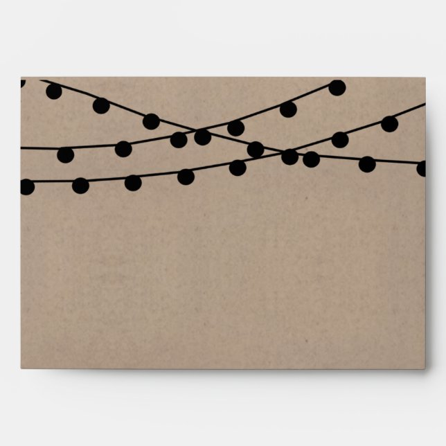 The Rustic Kraft String Lights Wedding Collection Envelope (Front)