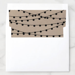 The Rustic Kraft String Lights Wedding Collection Envelope Liner