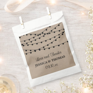The Rustic Kraft String Lights Wedding Collection Favor Bag