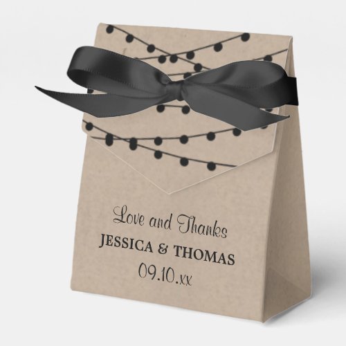 The Rustic Kraft String Lights Wedding Collection Favor Boxes