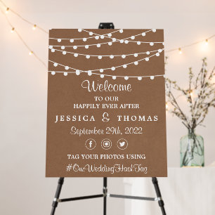The Rustic Kraft String Lights Wedding Collection Foam Board