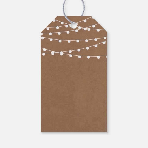 The Rustic Kraft String Lights Wedding Collection Gift Tags