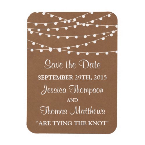 The Rustic Kraft String Lights Wedding Collection Magnet