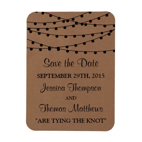 The Rustic Kraft String Lights Wedding Collection Magnet