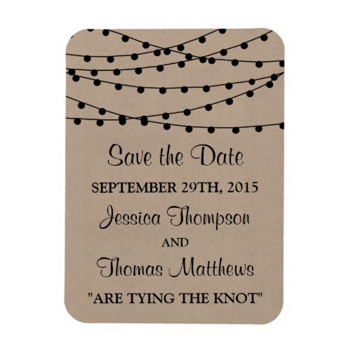 The Rustic Kraft String Lights Wedding Collection Magnet