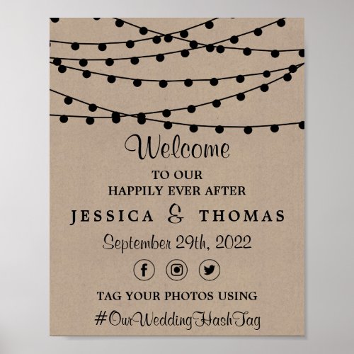 The Rustic Kraft String Lights Wedding Collection Poster