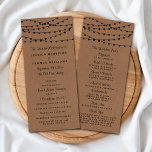 The Rustic Kraft String Lights Wedding Collection Program<br><div class="desc">Simple yet elegant, the string lights on rustic Kraft wedding collection is a stunning design featuring lovely white hanging string lights on a Kraft effect background, which is perfect for any rustic wedding celebration. These programs can be personalized for your special occasion and would make the perfect order of service...</div>