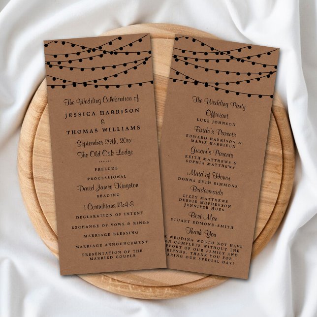 The Rustic Kraft String Lights Wedding Collection Program (Creator Uploaded)