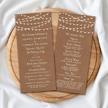 The Rustic Kraft String Lights Wedding Collection Program<br><div class="desc">Simple yet elegant, the string lights on rustic Kraft wedding collection is a stunning design featuring lovely white hanging string lights on a Kraft effect background, which is perfect for any rustic wedding celebration. These programs can be personalized for your special occasion and would make the perfect order of service...</div>
