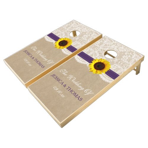 The Rustic Kraft Sunflower Wedding Collection Cornhole Set