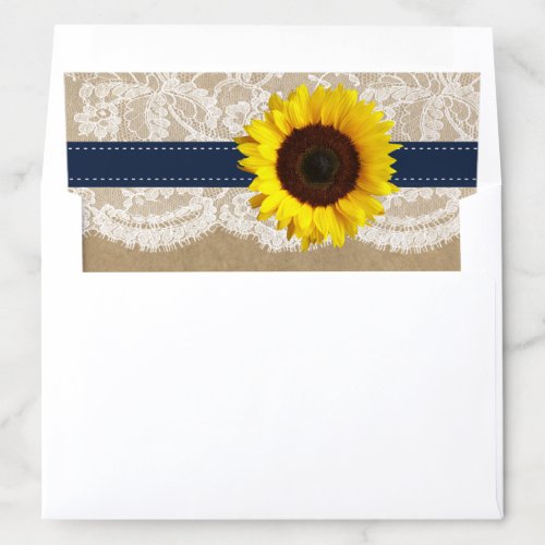 The Rustic Kraft Sunflower Wedding Collection Envelope Liner