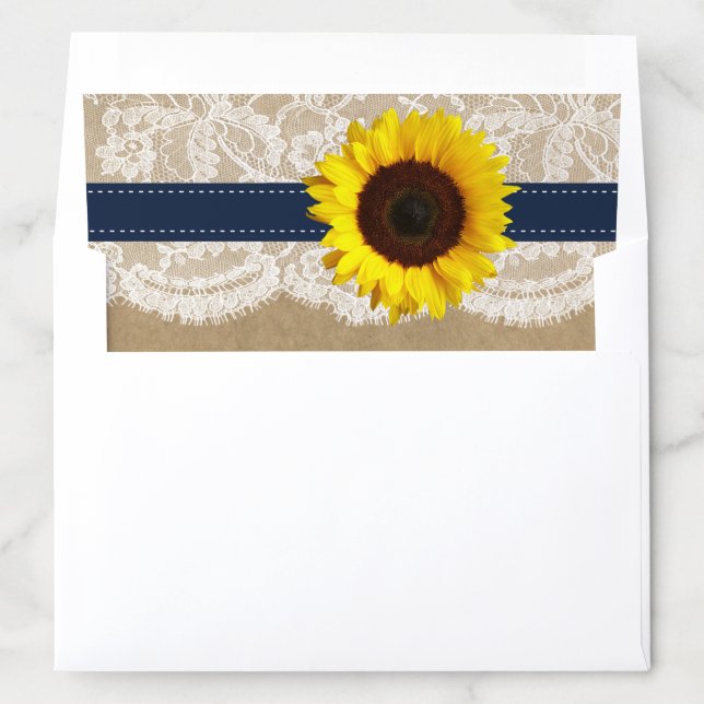 The Rustic Kraft Sunflower Wedding Collection Envelope Liner (In Envelope)