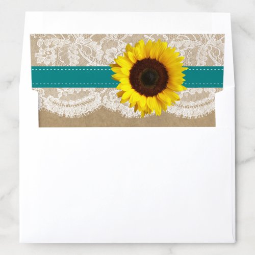The Rustic Kraft Sunflower Wedding Collection Envelope Liner