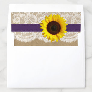 The Rustic Kraft Sunflower Wedding Collection Envelope Liner