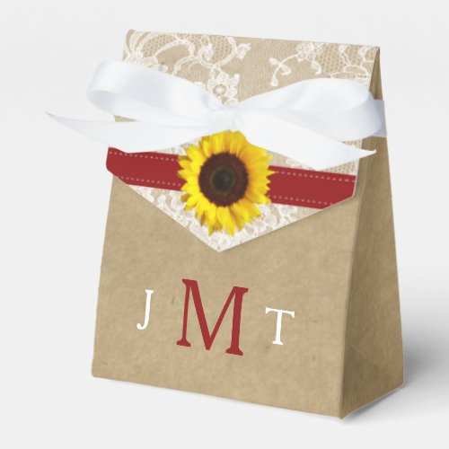 The Rustic Kraft Sunflower Wedding Collection Favor Boxes