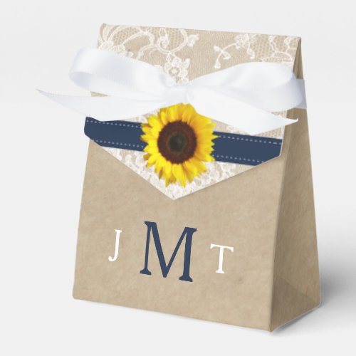 The Rustic Kraft Sunflower Wedding Collection Favor Boxes
