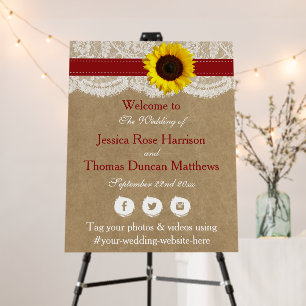 The Rustic Kraft Sunflower Wedding Collection Foam Board